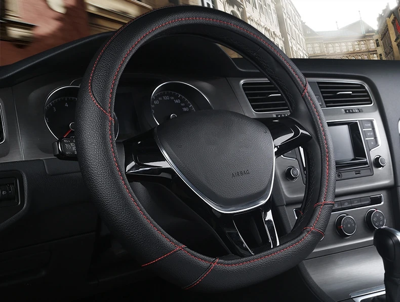 Чехол рулевого колеса автомобиля D форма кожа для Volkswagen Golf K3 TT Polo Passat Tiguan для Kia Sportage Optima K5 интерьер 5 цветов