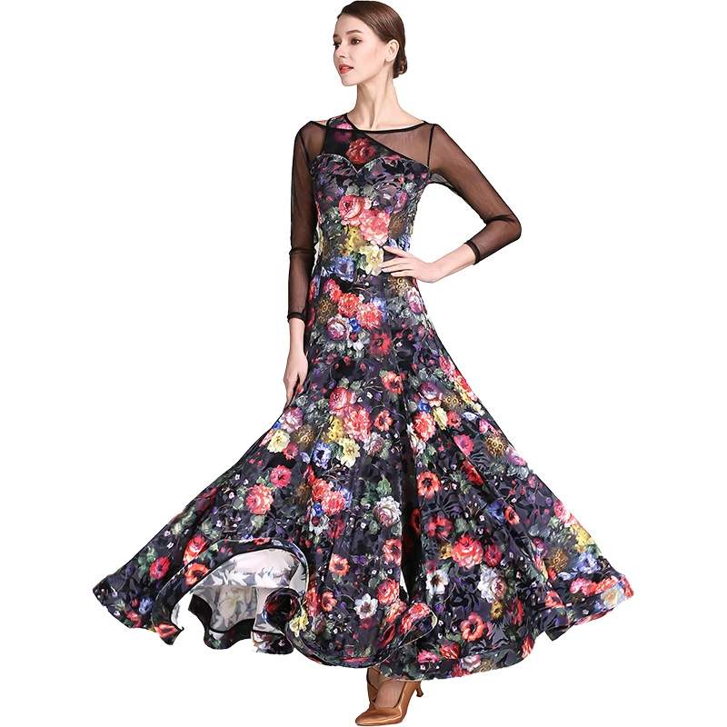 Женское бальное платье высокого качества с длинными рукавами костюмы для танцев