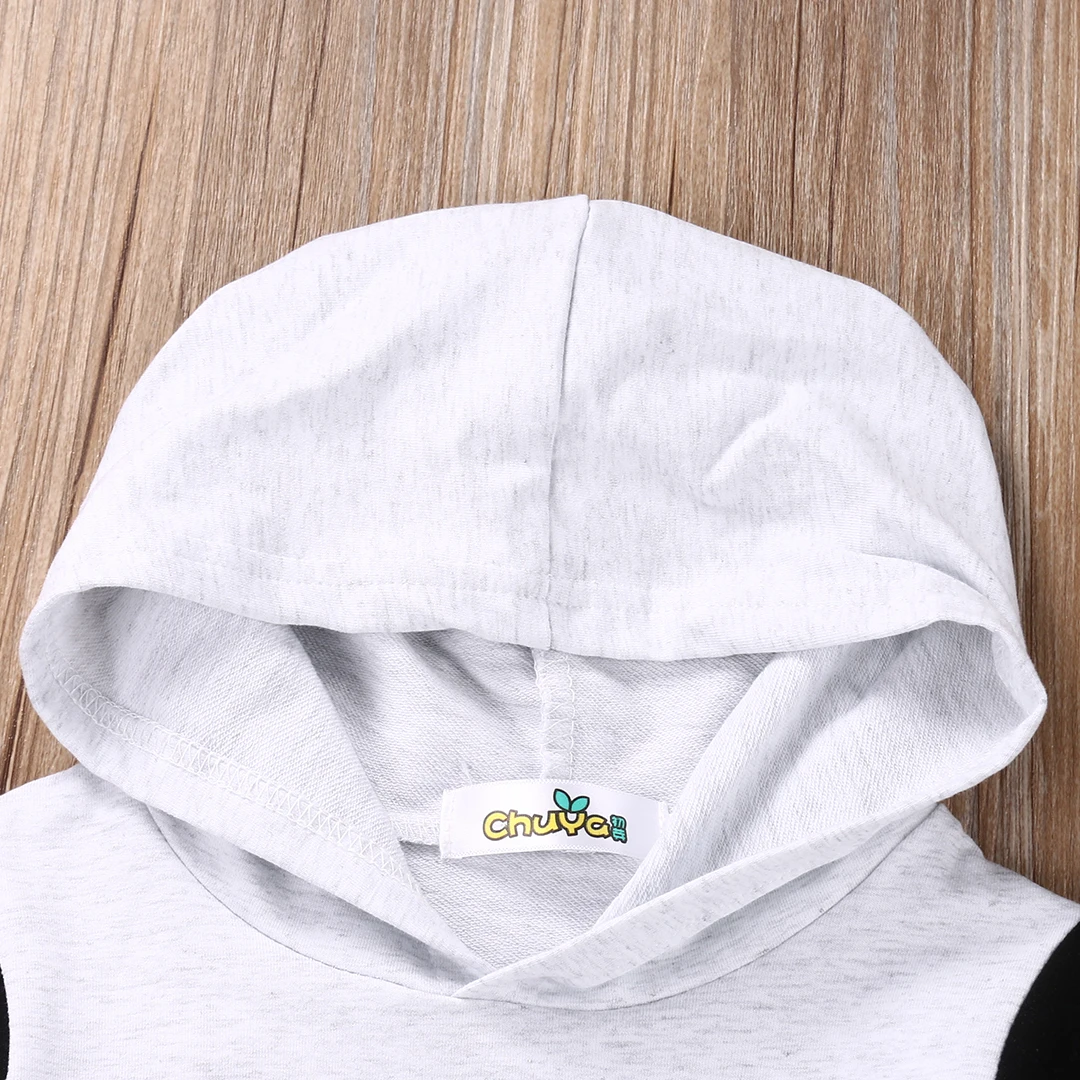 Осенний наряд для мальчиков Pudcoco толстовка с длинным рукавом полосатые штаны