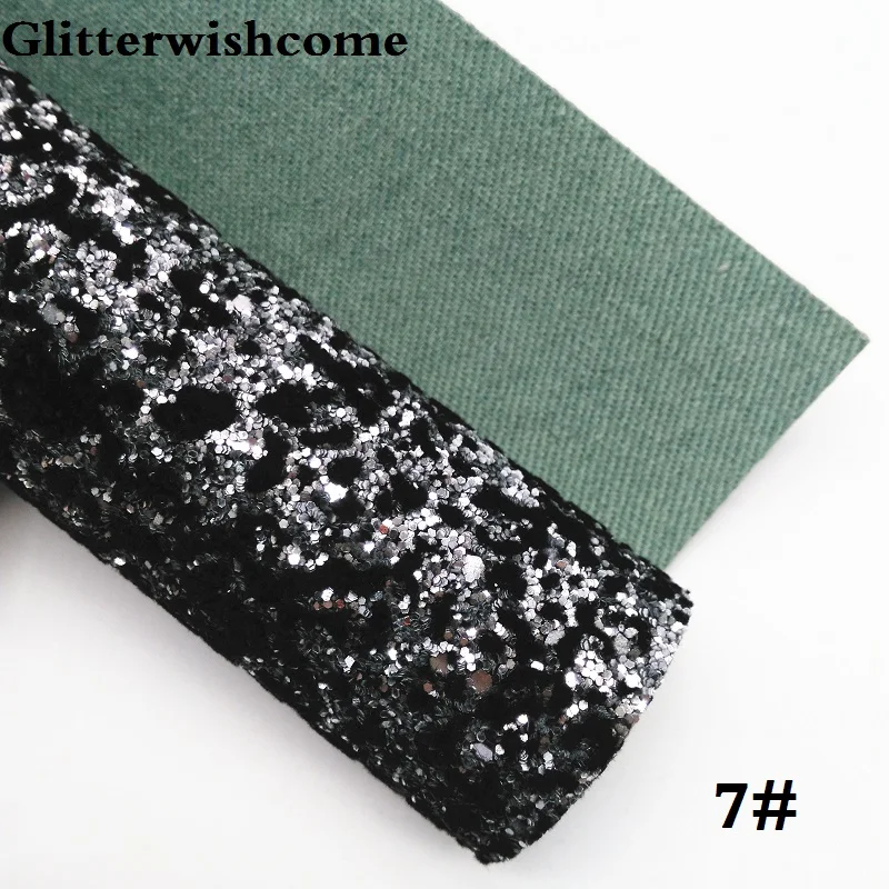 7 Glitterwishcome 21X29 см A4 размер винил для Луки, флокирование с эффектом блестящей кожи Ткань Винил для луков, GM148A - Цвет: 7