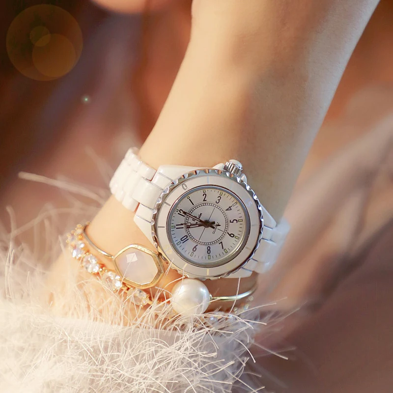 Часы женские кварцевые с керамическим ремешком модные повседневные Роскошные