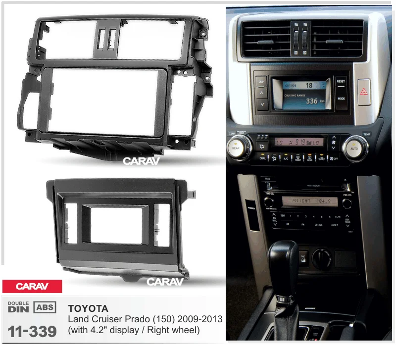 2Din фасции для TOYOTA Land Cruiser Prado(150) с 4," дисплеем правое колесо Радио DVD стерео панель тире Установка отделка