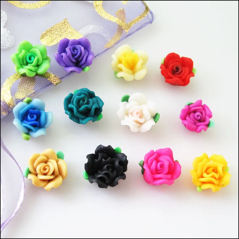 Новый 20 шт. микс ручной работы полимерной розой цветок Spacer Бусины 12 мм|Бусины| |