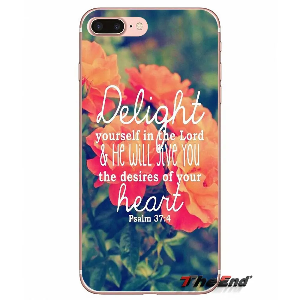 Для iPhone X 4 4S 5 5S 5C SE 6 6S 7 8 Plus Samsung Galaxy J1 J3 J5 J7 A3 A5 2016 2017 Psalms-это книга библейских цитат |