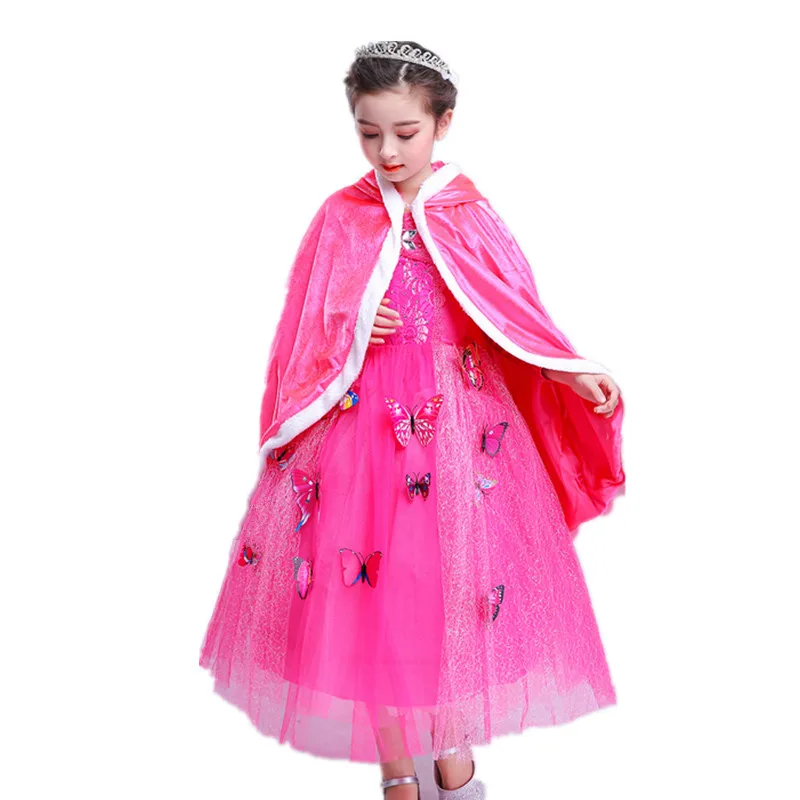 Girl Pink Ball Gown Long Sleeve Dress Princess Sleeping Beauty Aurora Cosplay Costume Children Carnival Clothes Party | Детская одежда