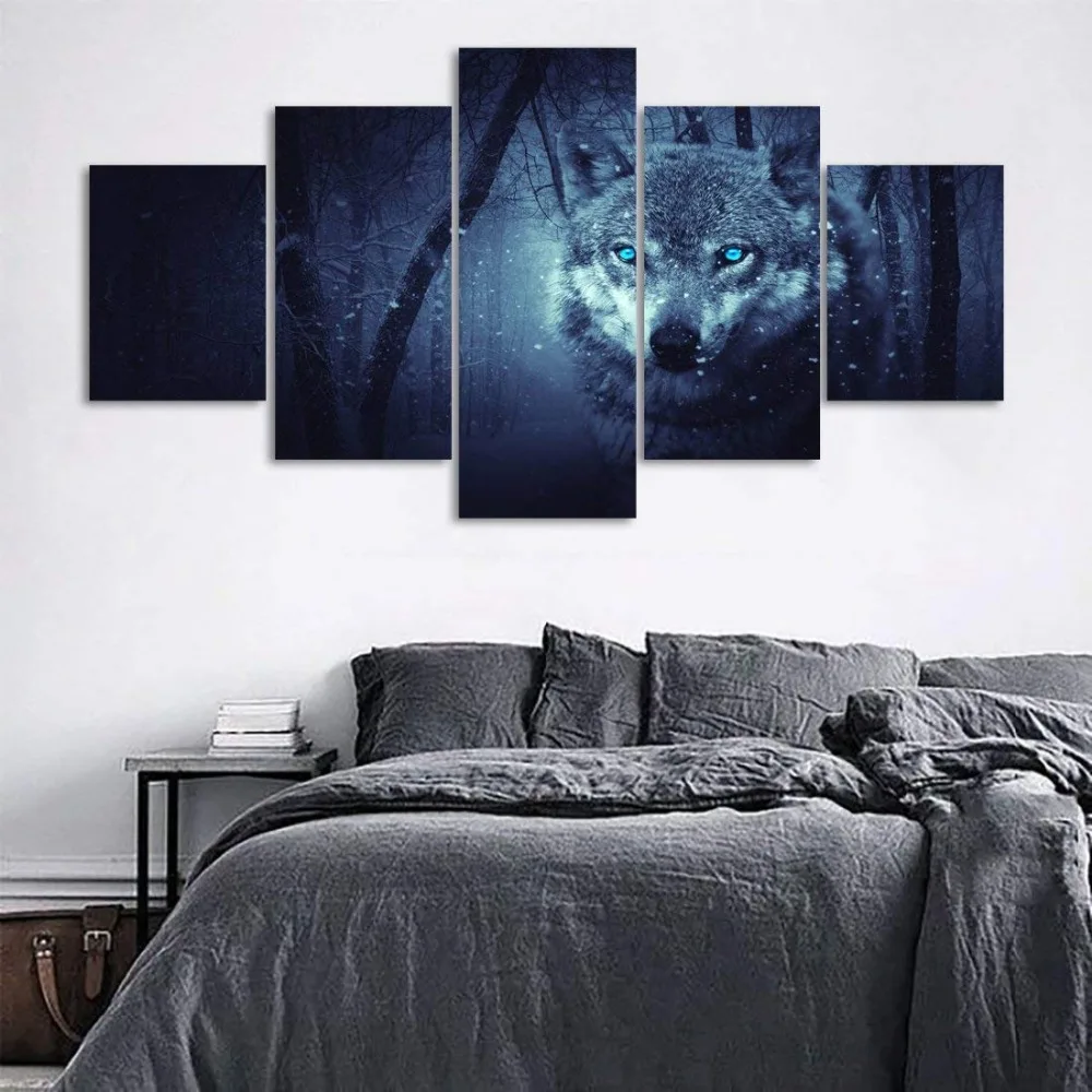 Модульный постер на холсте с изображением животных 5 панелей | Дом и сад