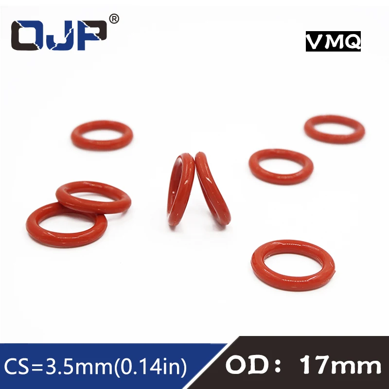 10 шт./лот красные силиконовые кольца из силикона/VMQ хомут с круглым воротником для
