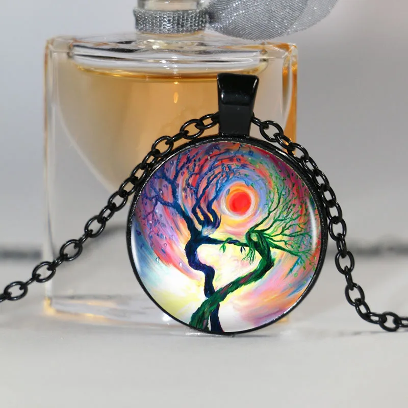 Древо Жизни Логотип бронза подвесное ожерелье Уникальный дерево винтажное для