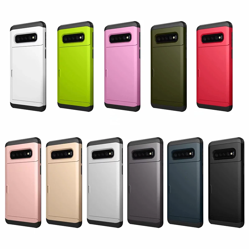Для Samsung Galaxy S20 S10e S9 S8 плюс Чехол гибрид слайд бумажник с отделением для карт