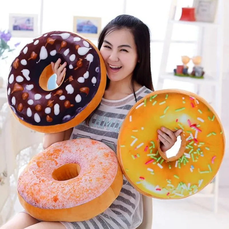 40 см 3D подушка в виде пончика Подушка для стула пончик coussin декоративные подушки