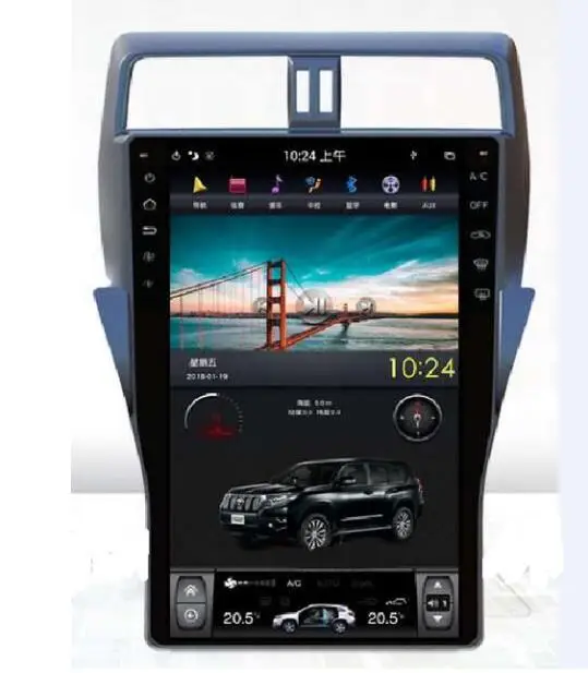 1" HD Tesla стиль Автомобильный gps навигатор головное устройство Android6.0 автомобильный dvd-плеер gps навигация для TOYOTA Land Cruiser Prado 150