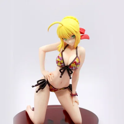 Аниме Fate Stay Night Nero Saber сексуальный купальник на коленях фигурка ПВХ игрушки