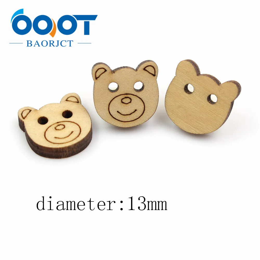 OOOT BAORJCT 181232 100 шт. 3 дополнительных деревянных швейных пуговицы с 2 отверстиями
