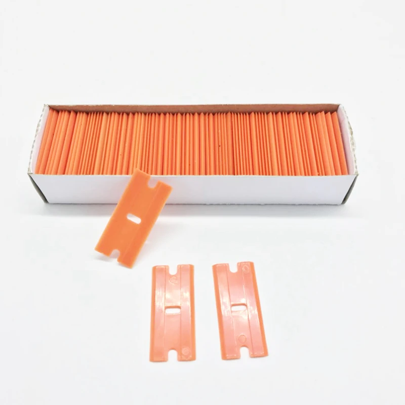 Пластиковые лезвия для бритвы 100 шт. ТИНТ полоски наклейки без царапин