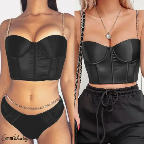 Женский топ без рукавов с цепочкой|Топы| |