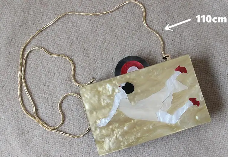 110cm Metal Chain Брендовая модная новинка, женская сумка-мессенджер, винтажная, легкая, красивая, вечерняя, женская, для вечеринки, выпускного вечера, свадебные сумочки, клатч с цепочкой - Цвет: 110cm Metal Chain