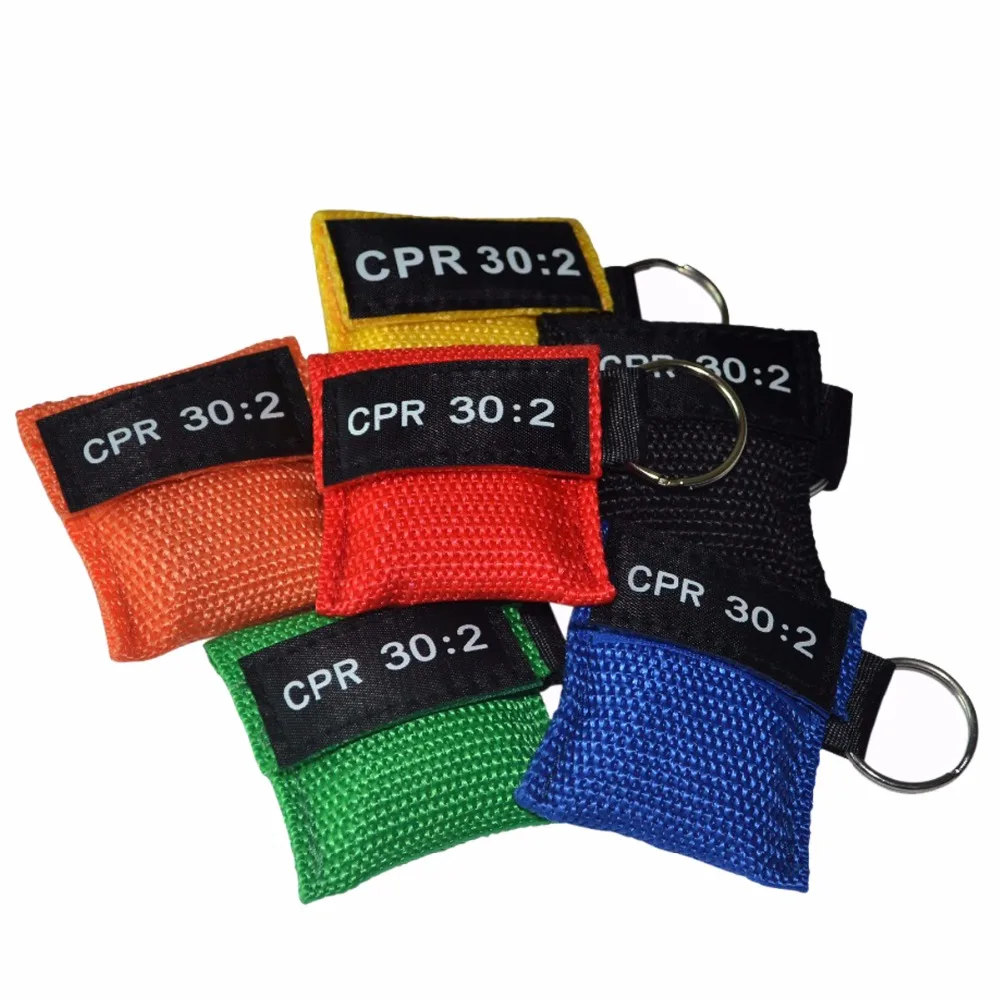 1Pc Optional Color Key CPR Face Shield Emergency Rescue Kit Mask Resuscitator With Keychain Ring |