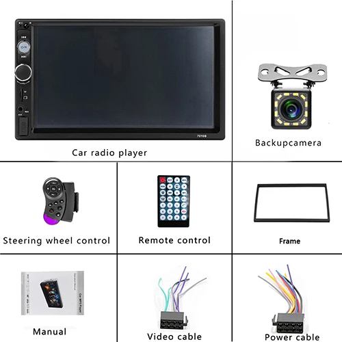 With 12 LED Camera Hikity 2 din Автомобильный мультимедийный плеер авторадио 2din стерео " сенсорный экран зеркальная связь автомобиля MP5 плеер Авто Радио резервная камера - Цвет: With 12 LED Camera