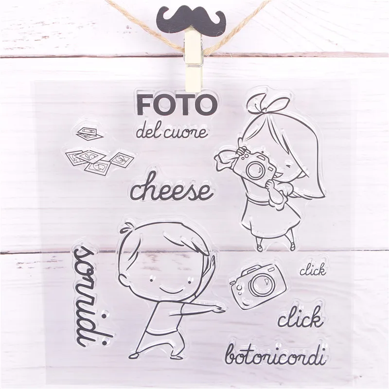 FGHGF маленький мальчик маленькая девочка прозрачный силиконовый штамп/печать для