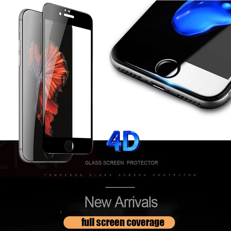 ESVNE 4D изогнутый край Стекло для iPhone 7 Plus Закаленное Стекло защитное стекло на айфон 7 Full Cover Плёнки Предметы безопасности случае для iphone 7 стекло