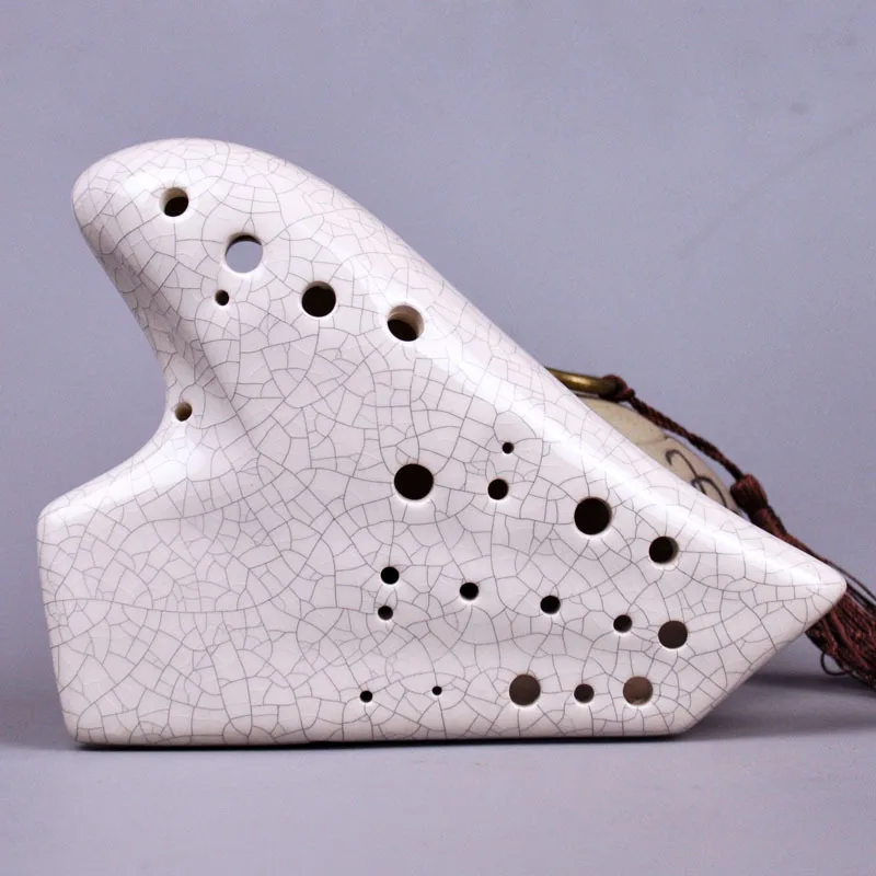 Новое поступление белая ледяная с трещинами три трубки Alto C ocarina AC Tone Флейта
