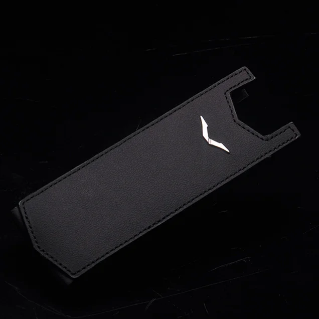 Роскошный прямой чехол из натуральной кожи в деловом стиле для Vertu Signature S CEO 168, полностью защитный чехол для мобильного телефона - Цвет: Black smooth