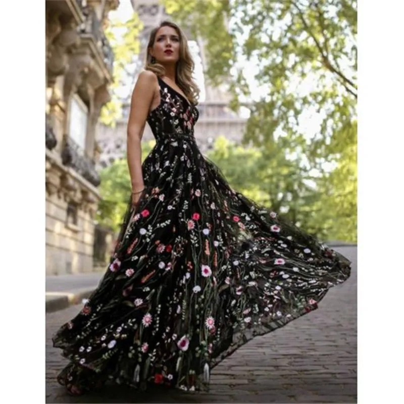 Женская летняя обувь с вышивкой Элегантные вечерние платья в винтажном стиле