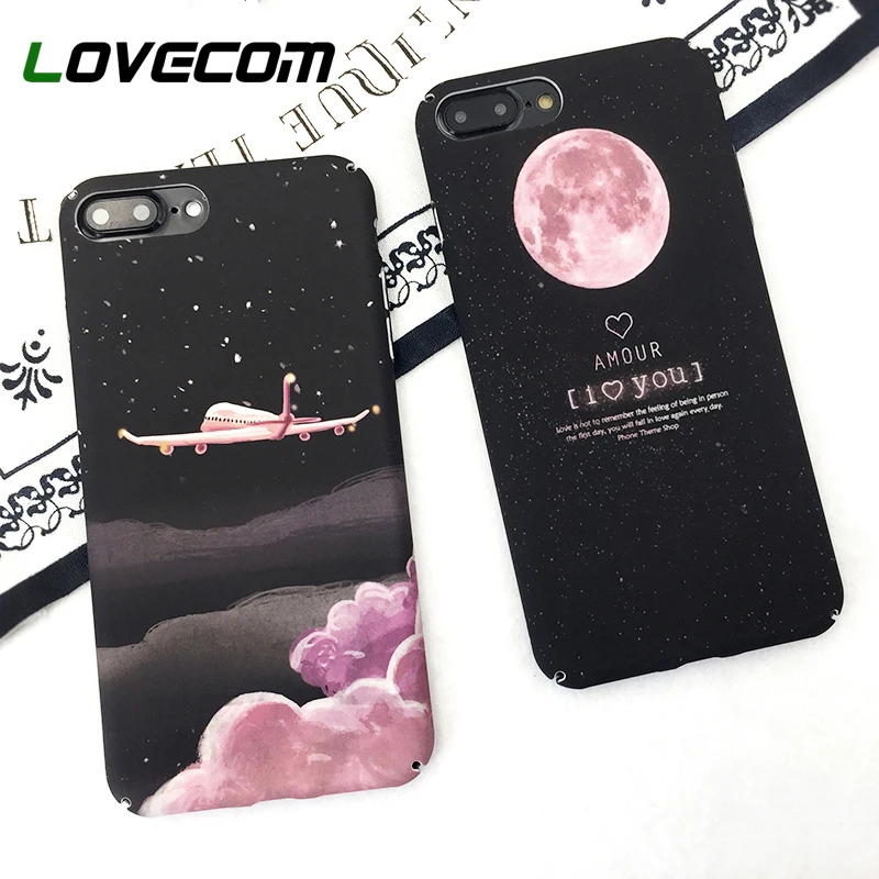 Чехол для телефона LOVECOM Aircraft Stars для iPhone 11 Pro Max XR 5 5S 6 6S 7 8 Plus X Cool Planet Луна и Вселенная жесткая задняя крышка для телефона