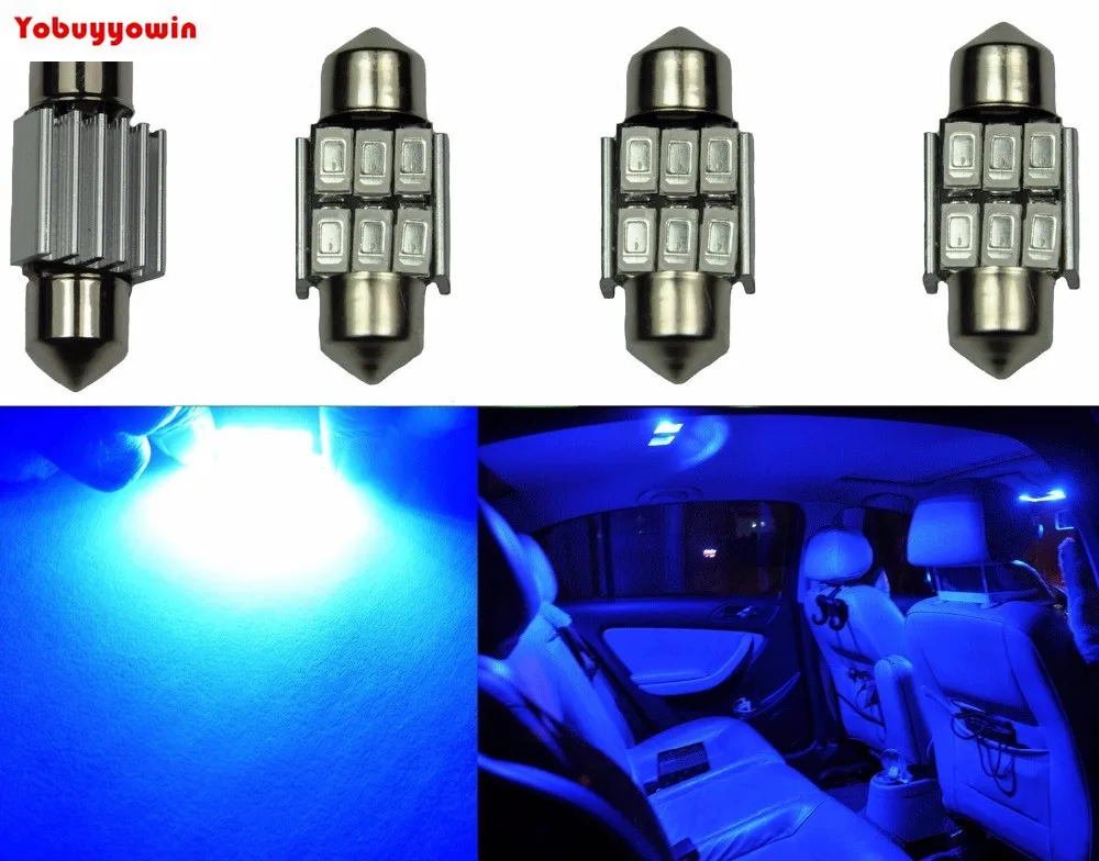 4 шт., Автомобильные светодиодные лампы Canbus, 300 лм, 5730, 6SMD, 31 мм (1,25 дюйма), 12 В