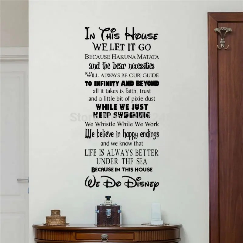 Family Rules Wall Decal for Living Room Art Mural Carved Decoration- Let It Go image 2