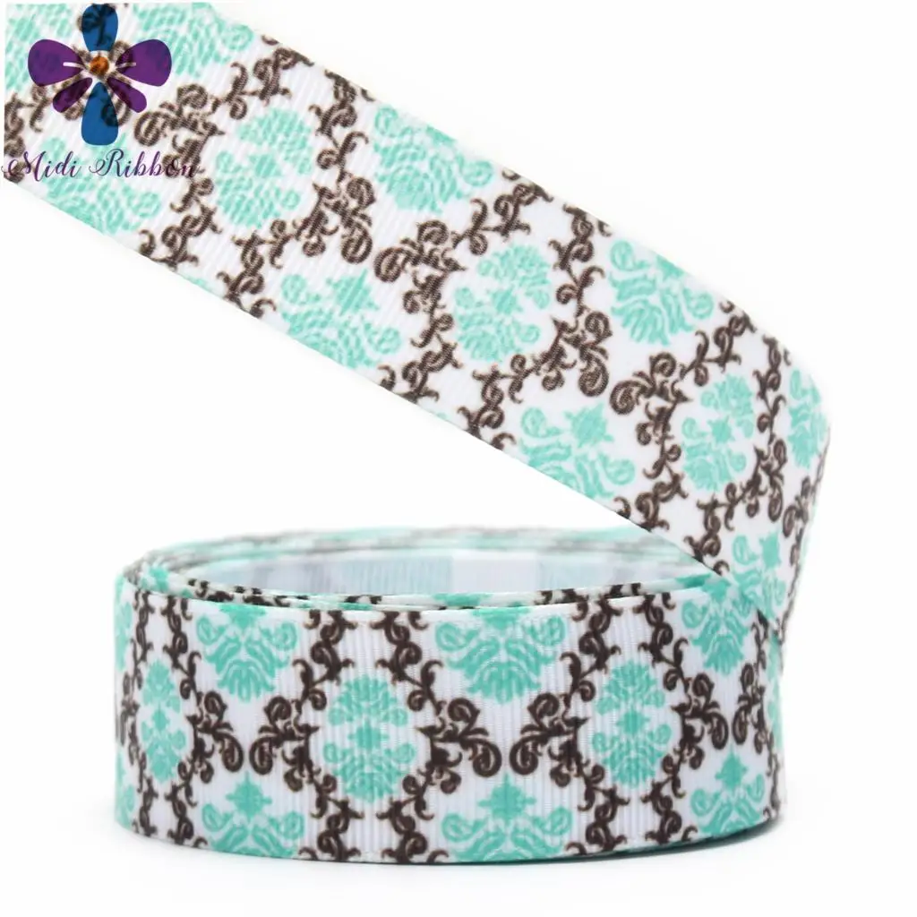 16 мм 75 Красочные Ретро цветок Барокко вихревой печати Grosgrain/Foe ленты DIY волос Bowknots