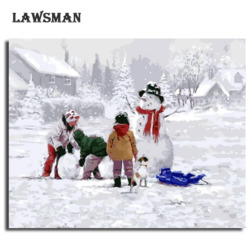 LAWSMAN framelsee diy картина маслом по номеру расписанную холст для живописи Главная