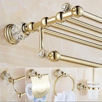 new brass and crystal bathroom accessories setrobe hookpaper holdertowel barsoap baskettowel racktowel ring bathroom sets