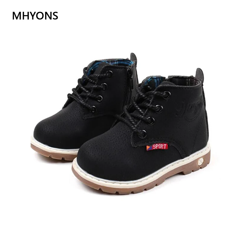 Детские зимние ботинки MHYONS обувь для девочек и мальчиков модные с мягкой