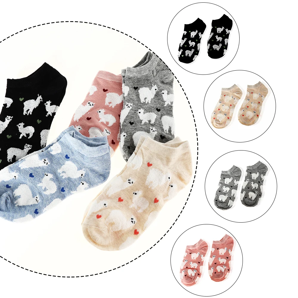 2018 женские носки Alpaca милые лодочки с рисунком животных Kawaii хлопковые мягкие