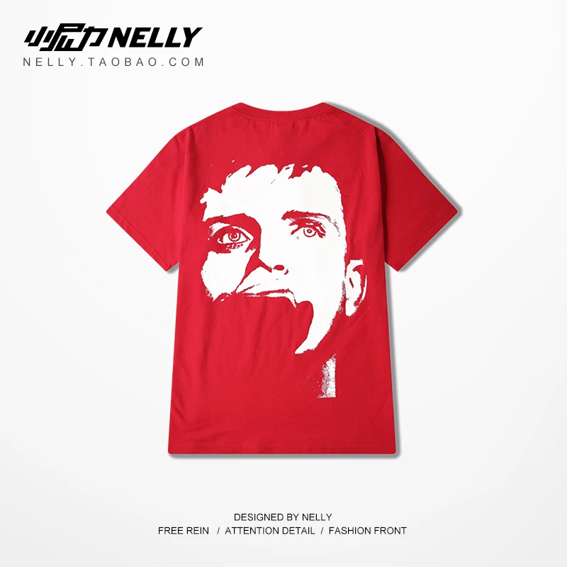 Мужская и женская футболка с коротким рукавом NELLY принтом персонажа из