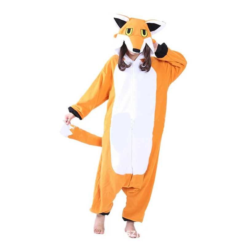 JINUO Orange Fox Мягкие Onesie флисовая Пижама мягкий мультфильм костюм комбинезоны пижамы