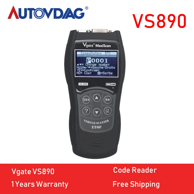 Vgate MaxiScan VS890 OBD2 считыватель кодов Универсальный VGATE VS890S OBD2 сканер многоязычный автомобильный диагностический инструмент