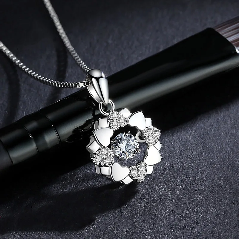 

Hot Heart Shape Women Necklaces Jewelry Trendy Cubic Zircon Pendant Necklace Valentine's Day Gifts