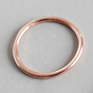 Rose Gold F.I.N.S Настоящее 925 пробы Серебряное тонкое кольцо минималистичные гладкие линии розовое золото женское кольцо штабелируемое Серебро 925 хорошее ювелирное изделие - Цвет основного камня: Rose Gold