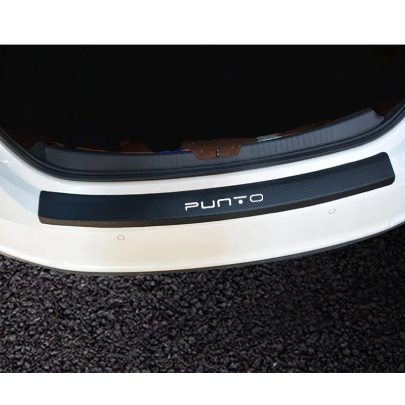 Для Fiat Punto из искусственной кожи углеродное волокно Стайлинг багажник защитная