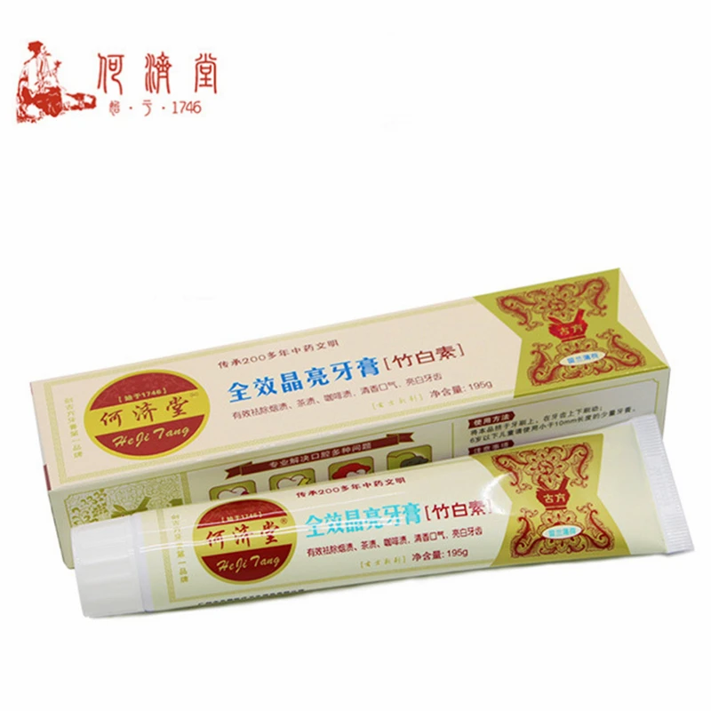 Зубная паста HeJiTang с бамбуковой белой эссенцией против галитоза и пятен от дыма