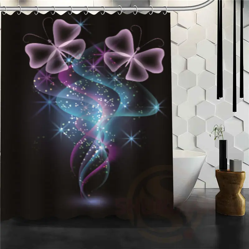 

Custom Elegant Butterfly Shower Curtain Multi Size bathroom curtains