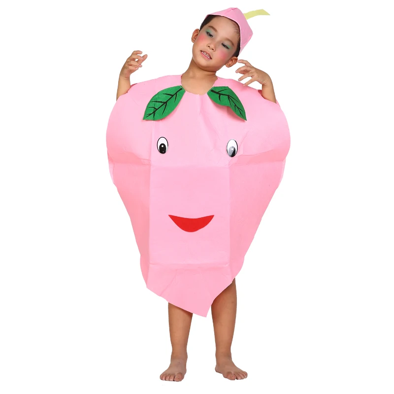 Детский костюм розового персикового цвета с фруктами праздничные костюмы на