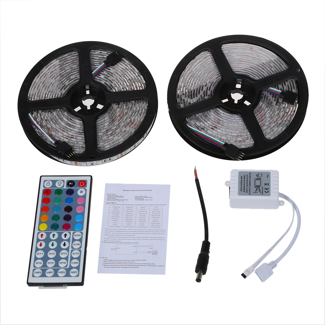 Водонепроницаемый 10 м 2x5 М 5050 SMD 600 LED RGB Гибкая полоса света + 44-клавишный пульт