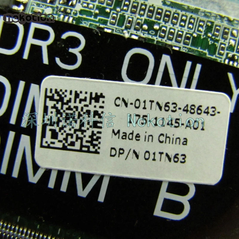 NOKOTION CN-01TN63 01TN63 1TN63 материнская плата для ноутбука Vostro 3750 GT525M HM67 DDR3 DAV03AMB8E0 |