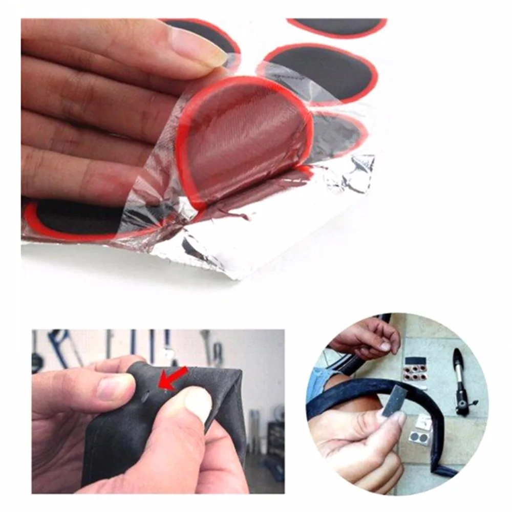 

Round High Quality Bicycle Bike Tire Tyre Rubber Patch Piece Repair tools kits for Cycling Tyre Puncture Repair 48Pcs