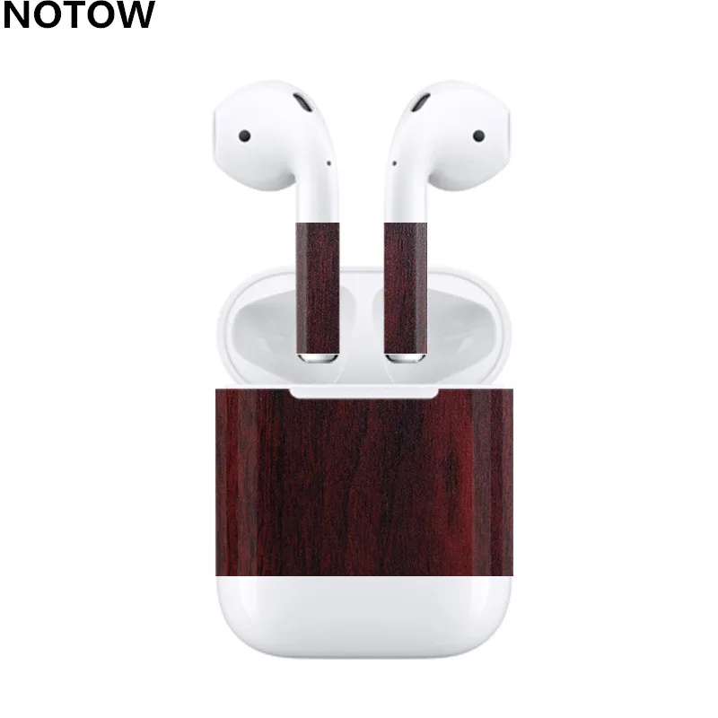 Беспроводная Bluetooth-гарнитура NOTOW для Airpods 2 3D роскошные деревянные наклейки кожи