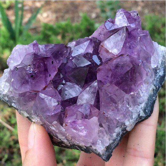 SUIRONG---410 + атуральный аметист красивые фиолетовые кварцевые геодезические
