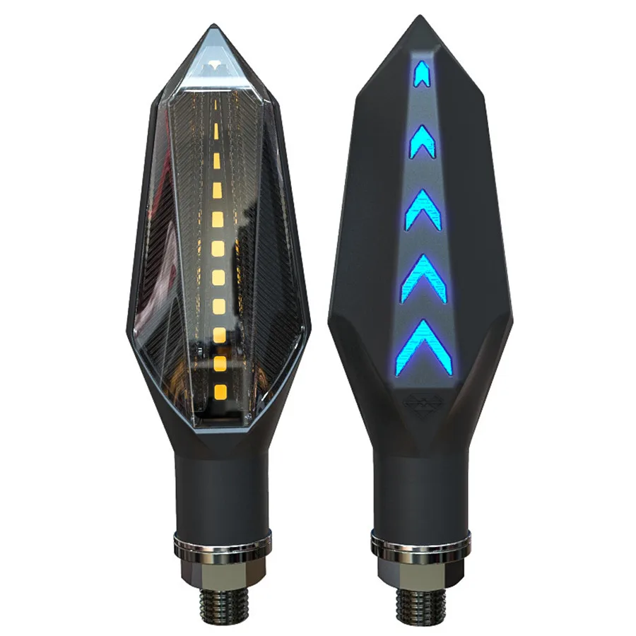 

New Motorcycle Modified Flow warning Turning Signals light Double-sided Yellow Blue lights Waterproof 3528LED Steering Light